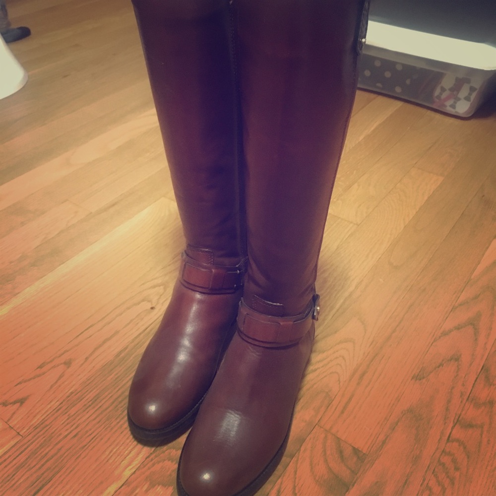Brown riding boots